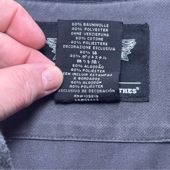 Harley-Davidson Willie G Skull Gray Garage Mechanic Embroidered Button Shirt XL - Picture 10 of 13